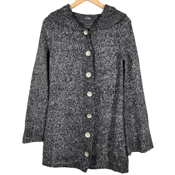 prAna Willow Duster Button Down Hooded Cardigan Sweater Gray S - Picture 1 of 10